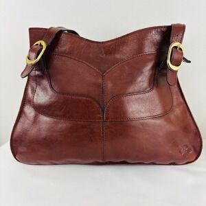 Patricia Nash Leather Parigi Pieced Shopper Brown Shoulder Bag